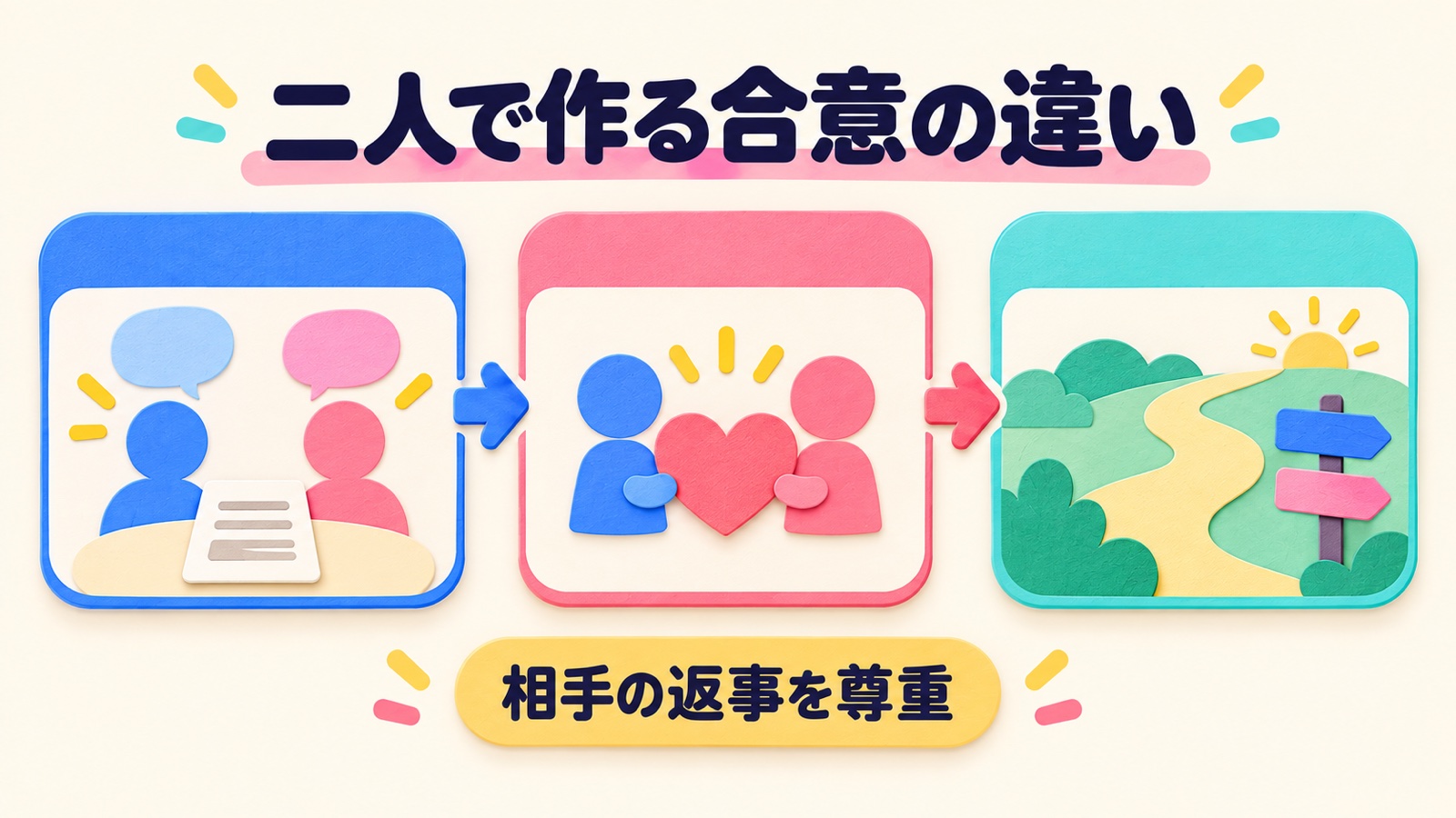 二人で作る合意の違いを整理する図