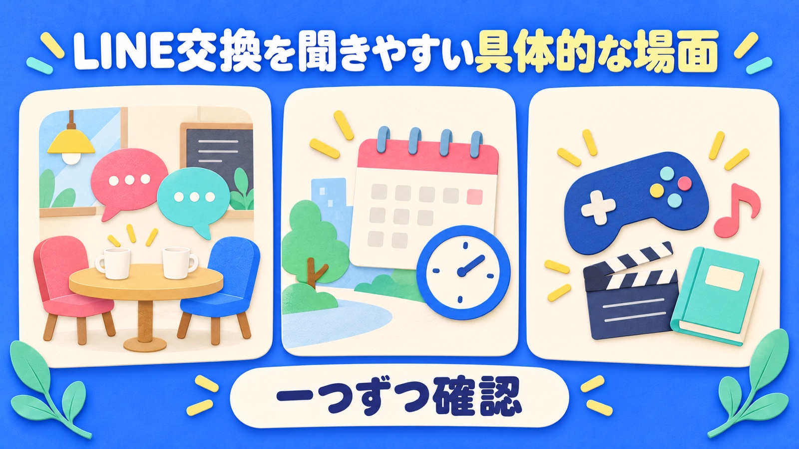 LINE交換を聞きやすい具体的な場面を整理する図