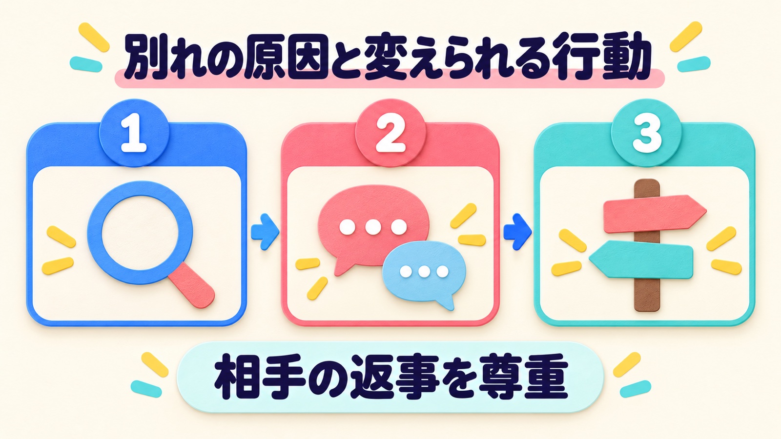 別れの原因と変えられる行動を整理する図