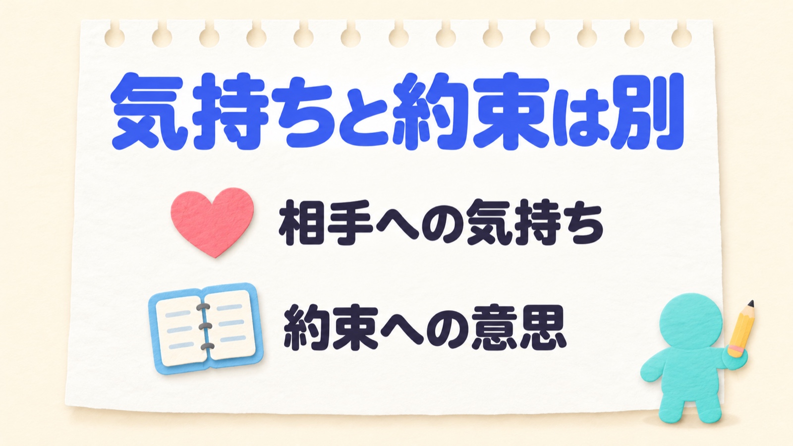 相手への気持ちと、求められた約束への自分の意思を別に考える整理メモ