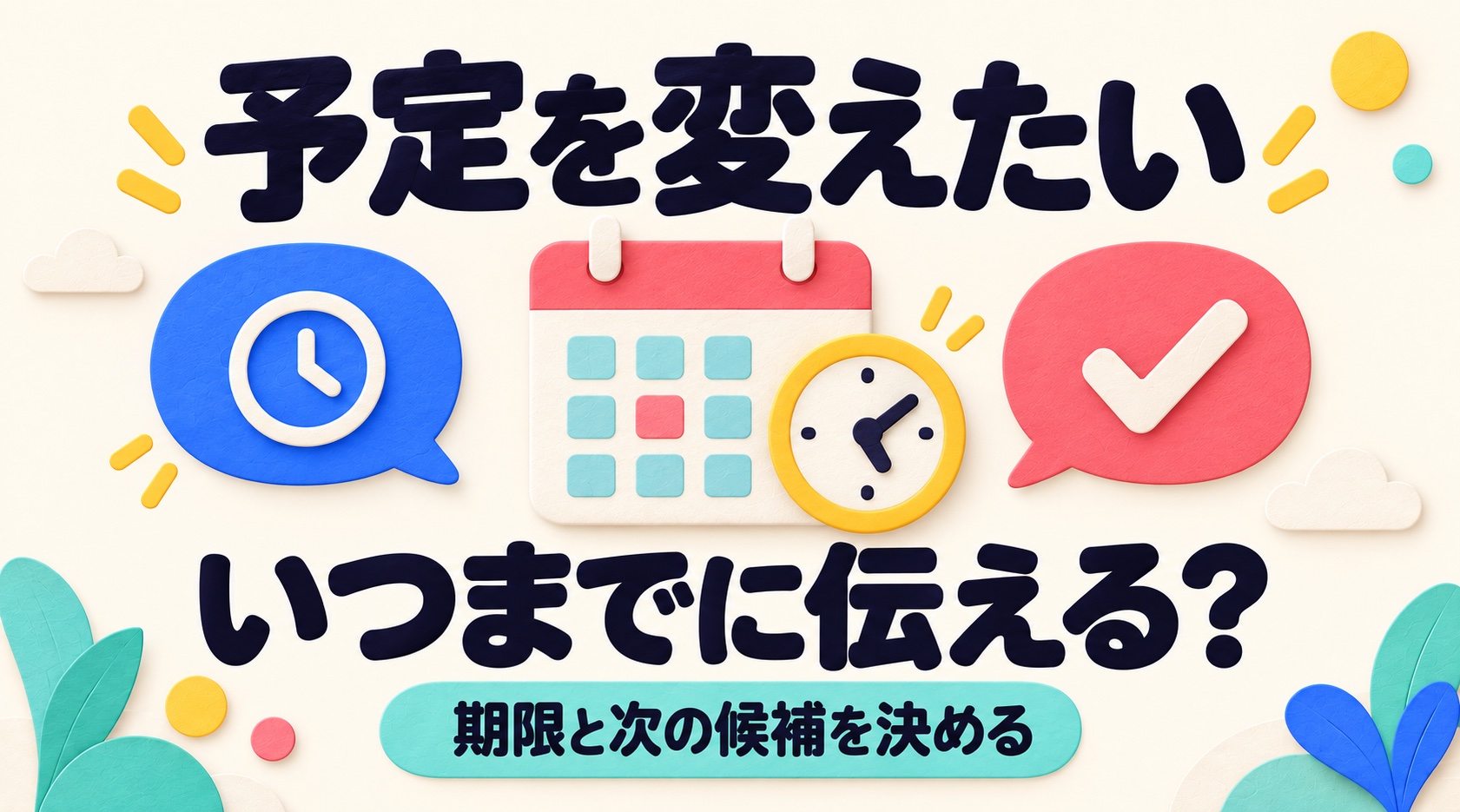 予定変更をいつまでに伝えるか決める説明図