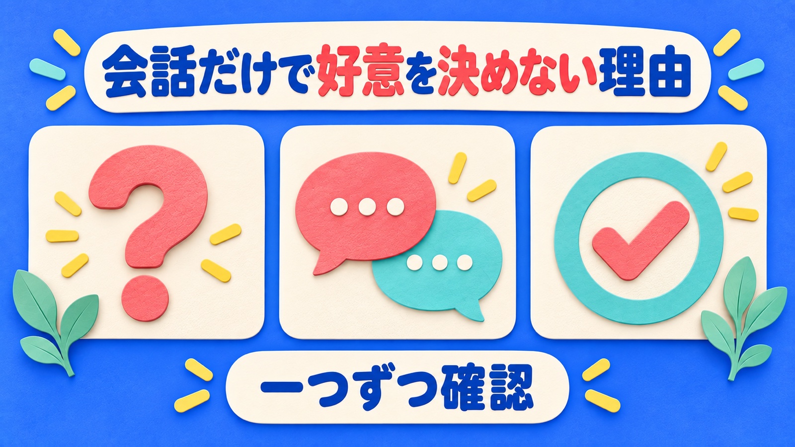 会話だけで好意を決めない理由を整理する図