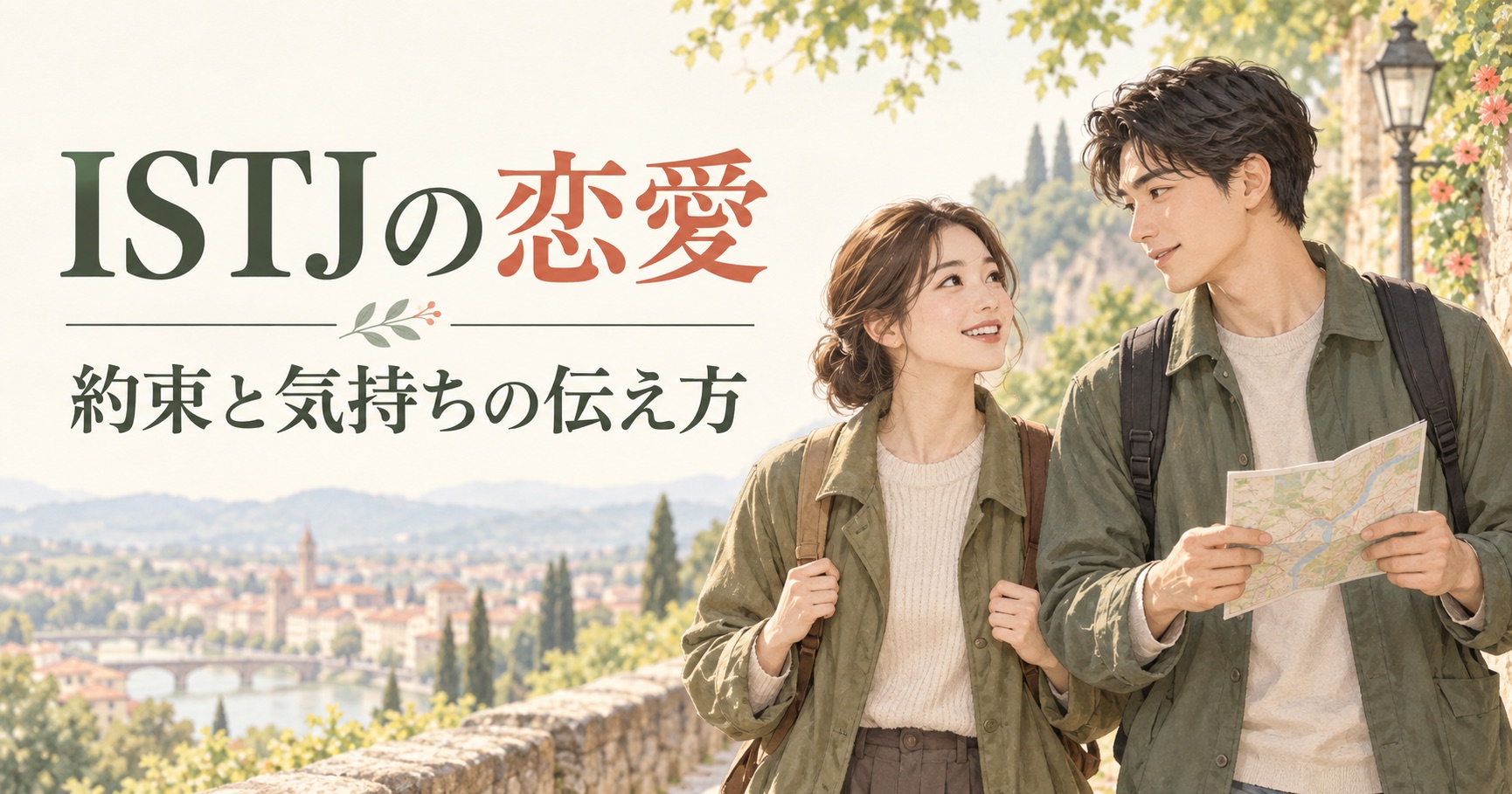 ISTJの恋愛で約束と気持ちを確かめる二人のイラスト