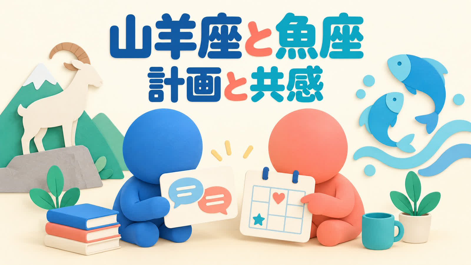 山羊座と魚座の相性を現実的な計画と共感から考えるのイメージ