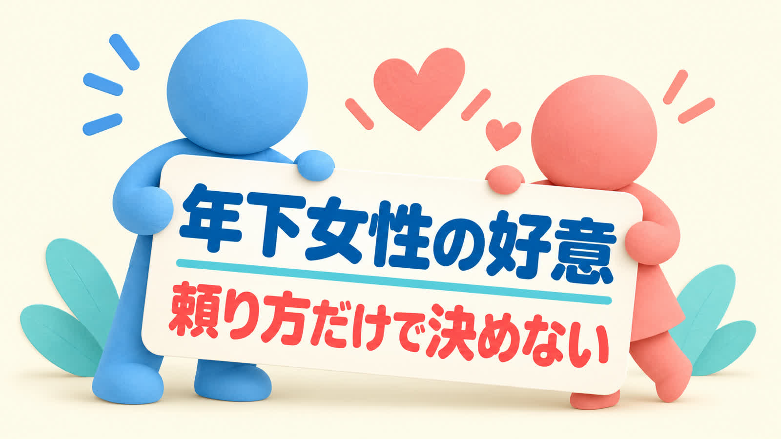 年下女性の脈ありサインを頼り方だけで決めない方法のイメージ