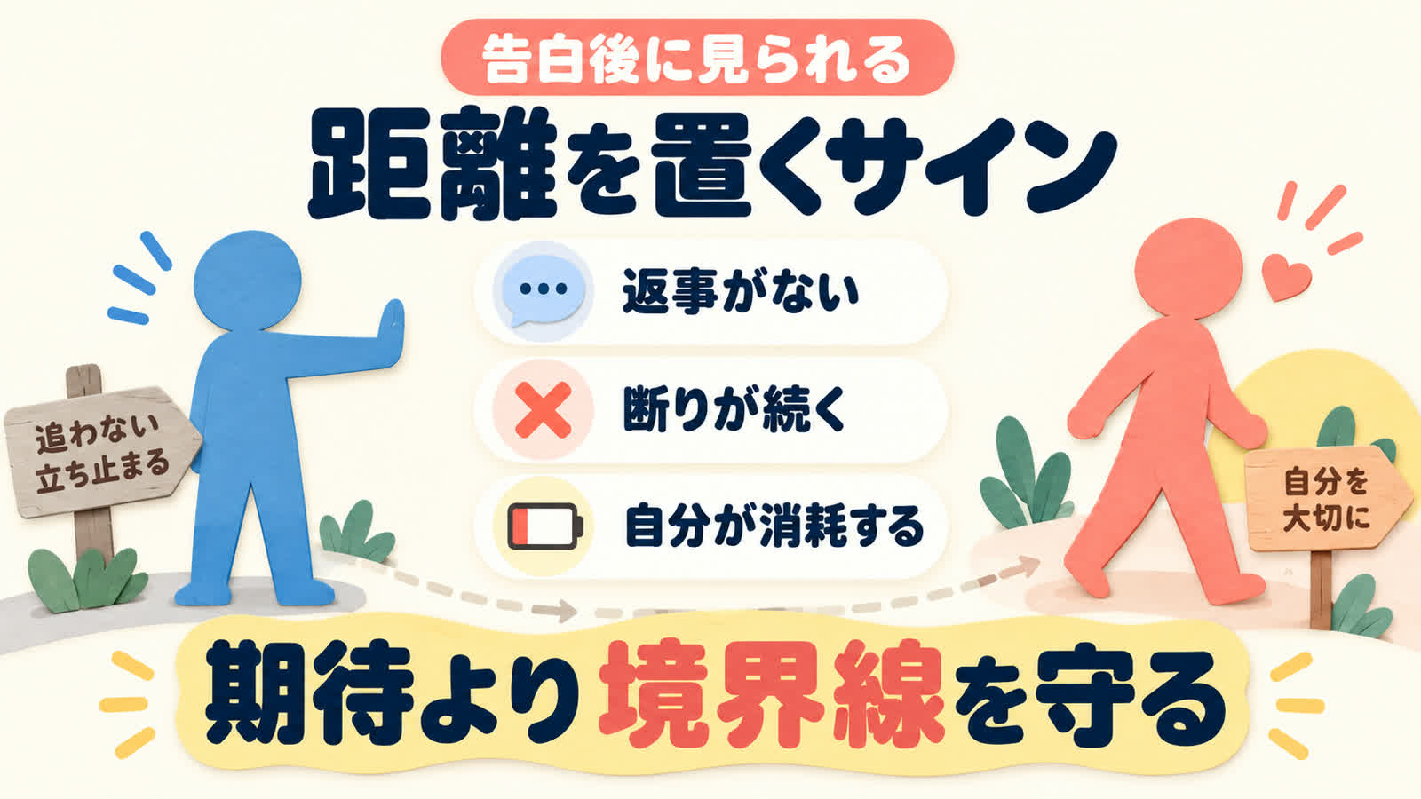 断られた後の優しさと好意の区別を整理する図