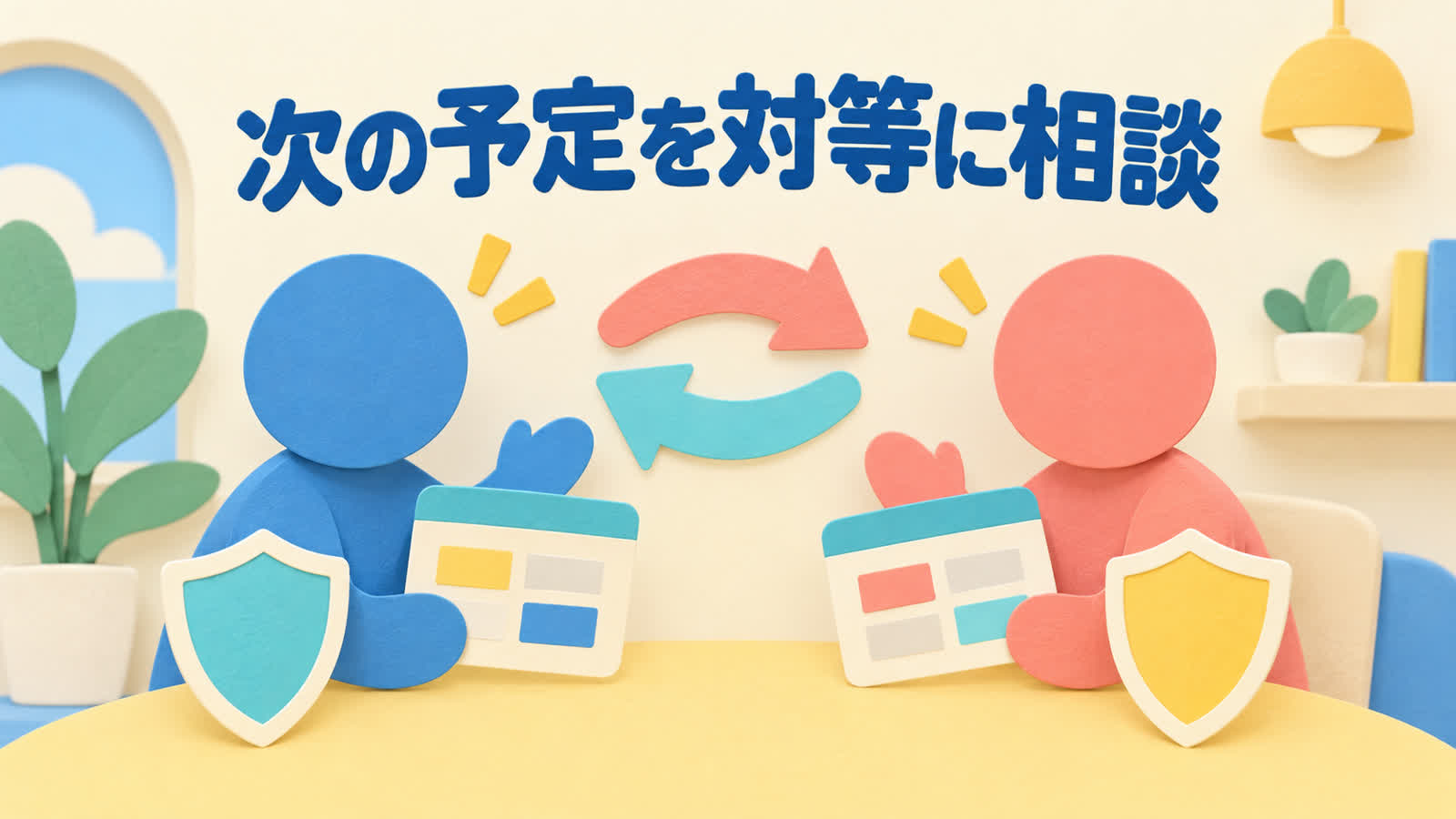 相手からの質問と安全な日程調整を相互性から見るを整理する図
