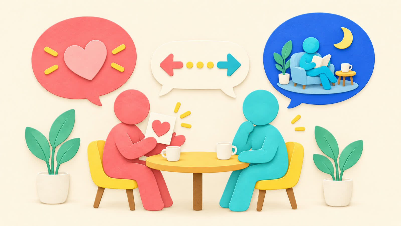 愛情を示す方法の違いを整理する図