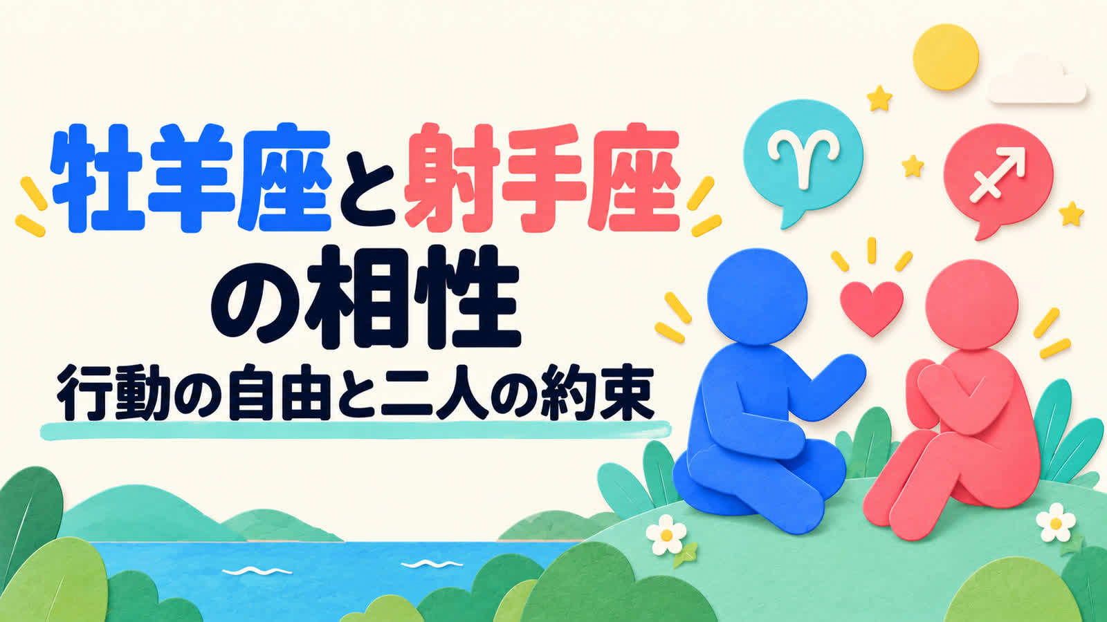 牡羊座と射手座の相性を行動の自由と二人の約束から考えるのイメージ