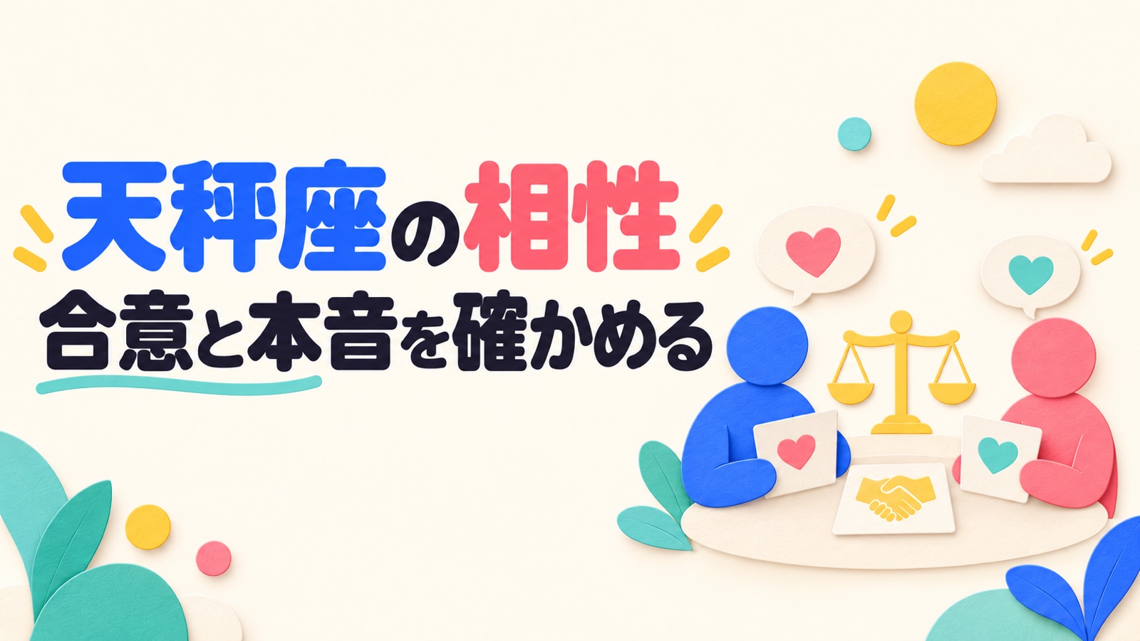 天秤座の相性を二人の合意と本音の伝え方から考えるのイメージ