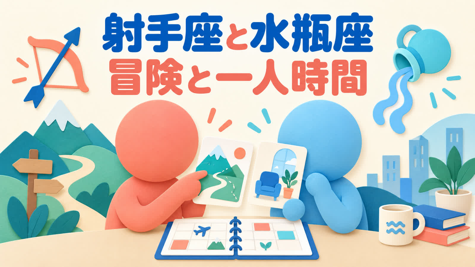 射手座と水瓶座の相性を冒険と一人時間から考えるのイメージ