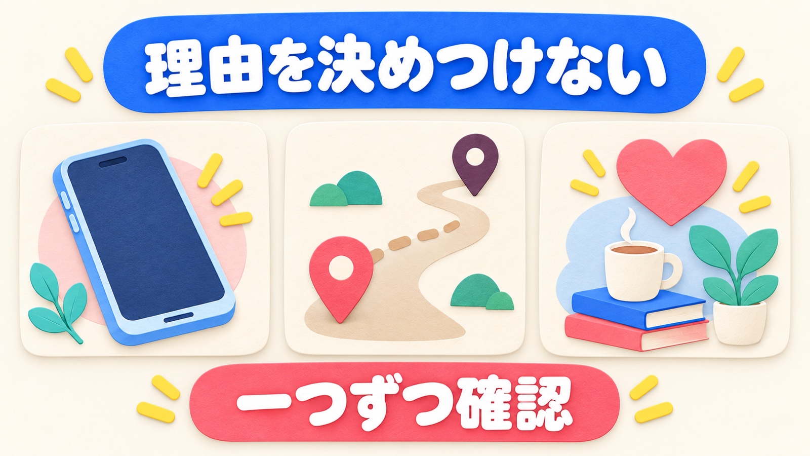 ブロックの理由を決めつけず一つずつ確認する図