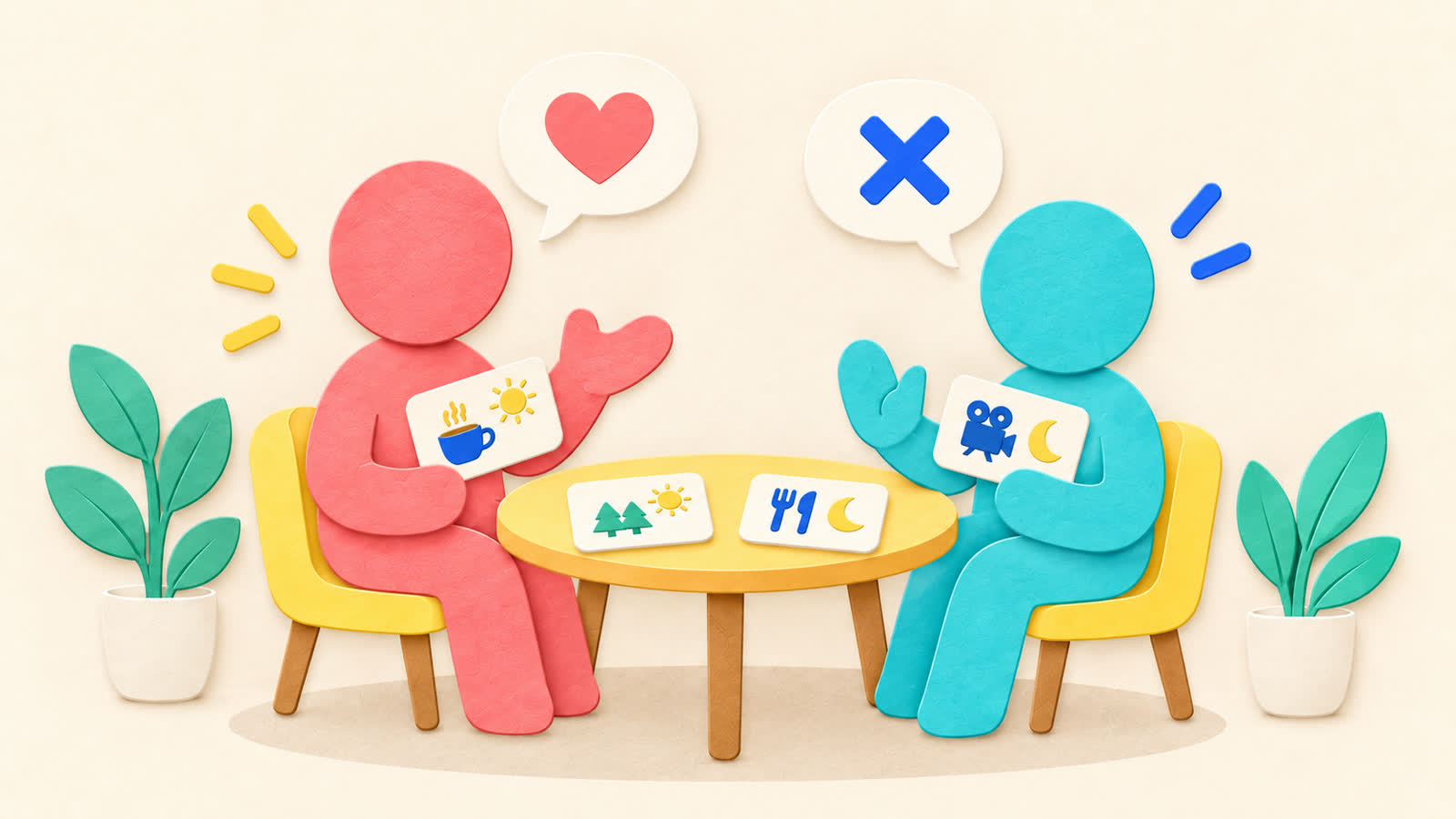 相手から続く個人的な会話を整理する図