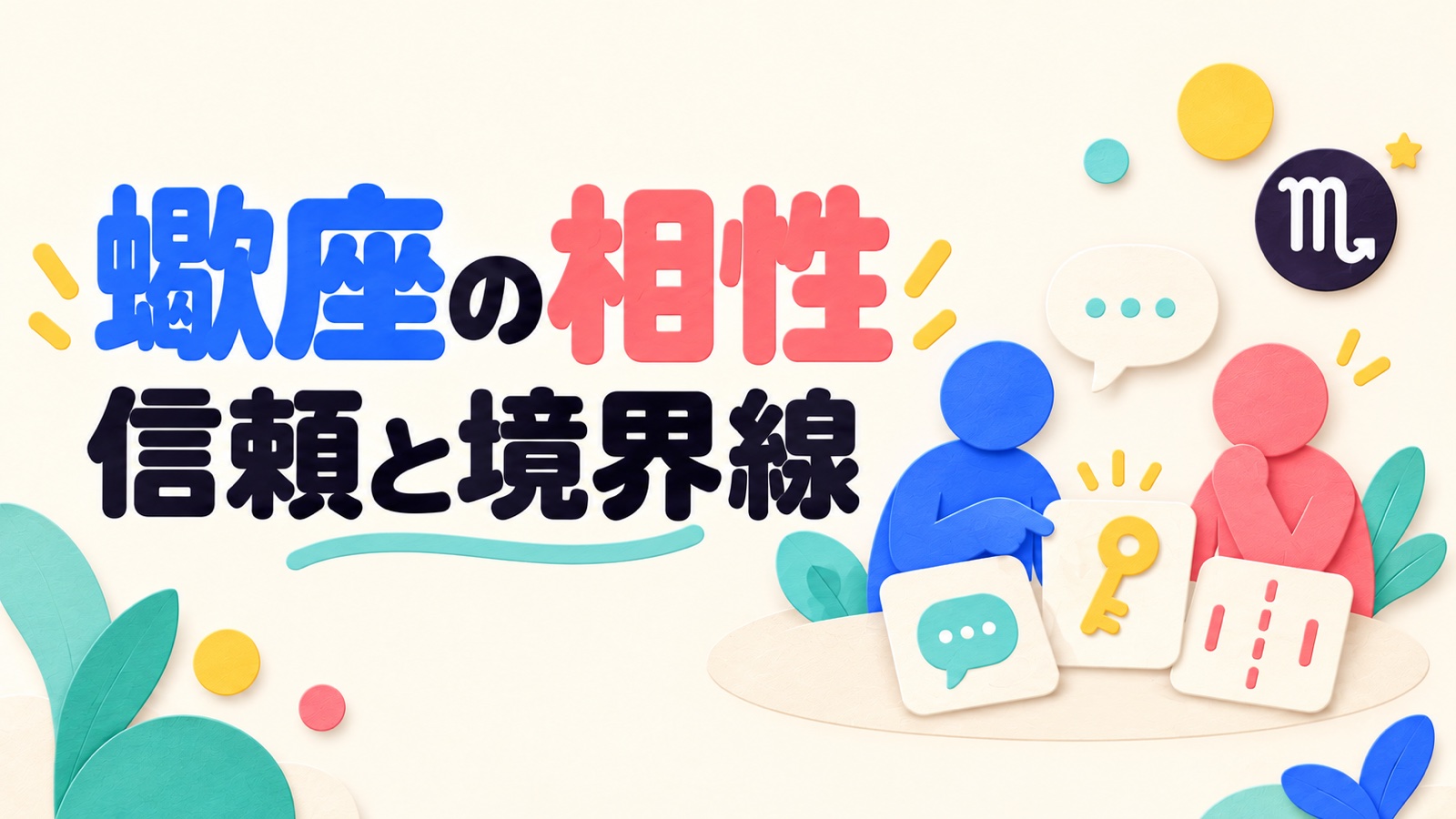 蠍座の相性を信頼の深さと境界線から考えるのイメージ