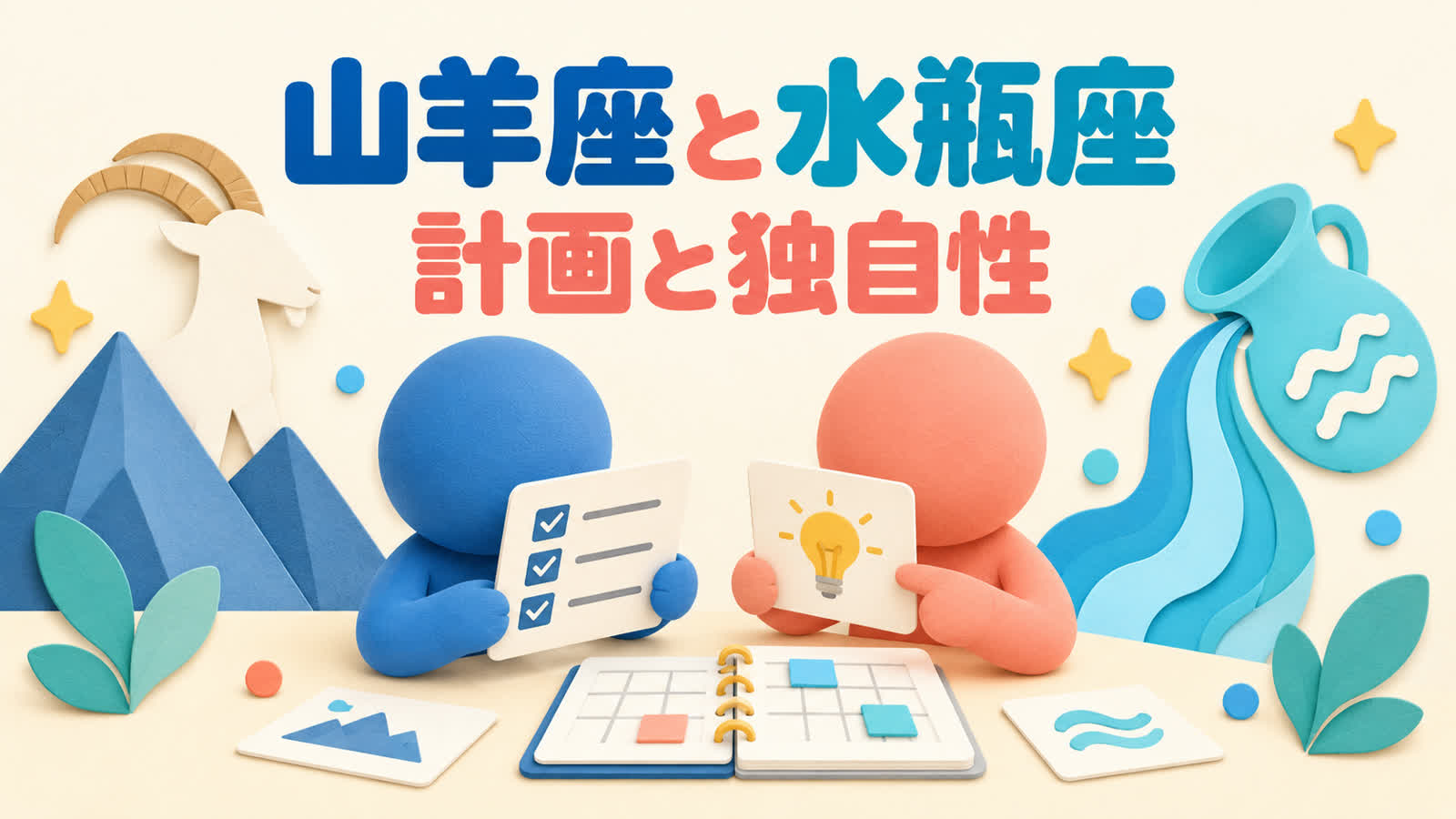 山羊座と水瓶座の相性を計画と独自性から考えるのイメージ