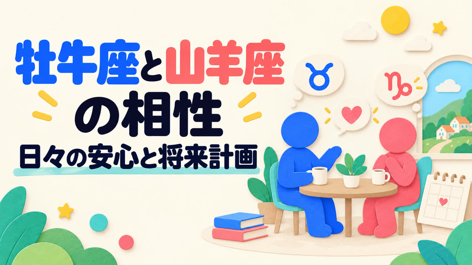 牡牛座と山羊座の相性を日々の安心と将来計画から考えるのイメージ