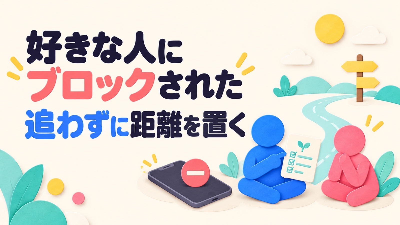好きな人にLINEをブロックされたときに追わずに距離を置く方法のイメージ