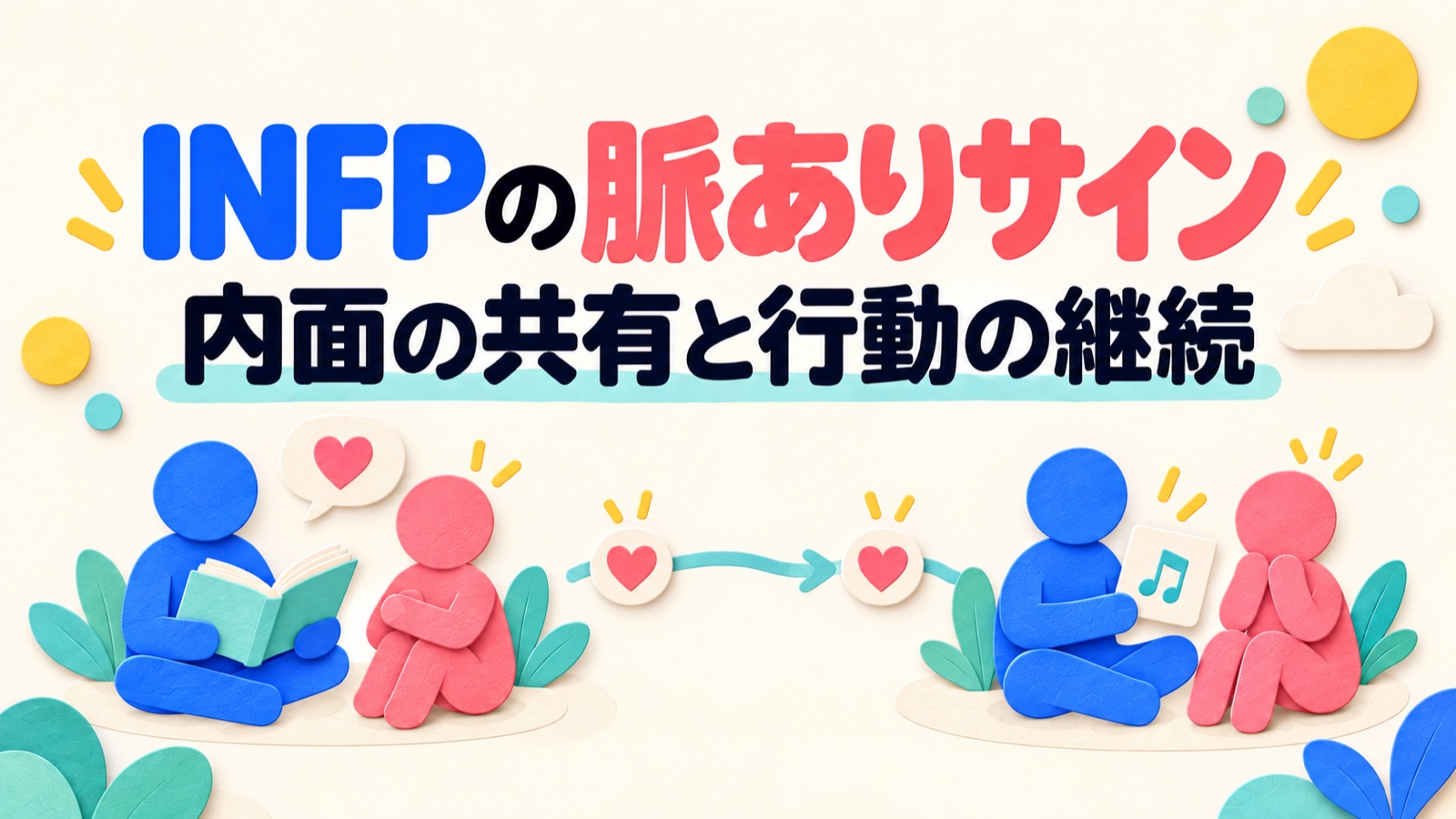 INFPの好意を内面の共有と行動の継続から考えるイメージ