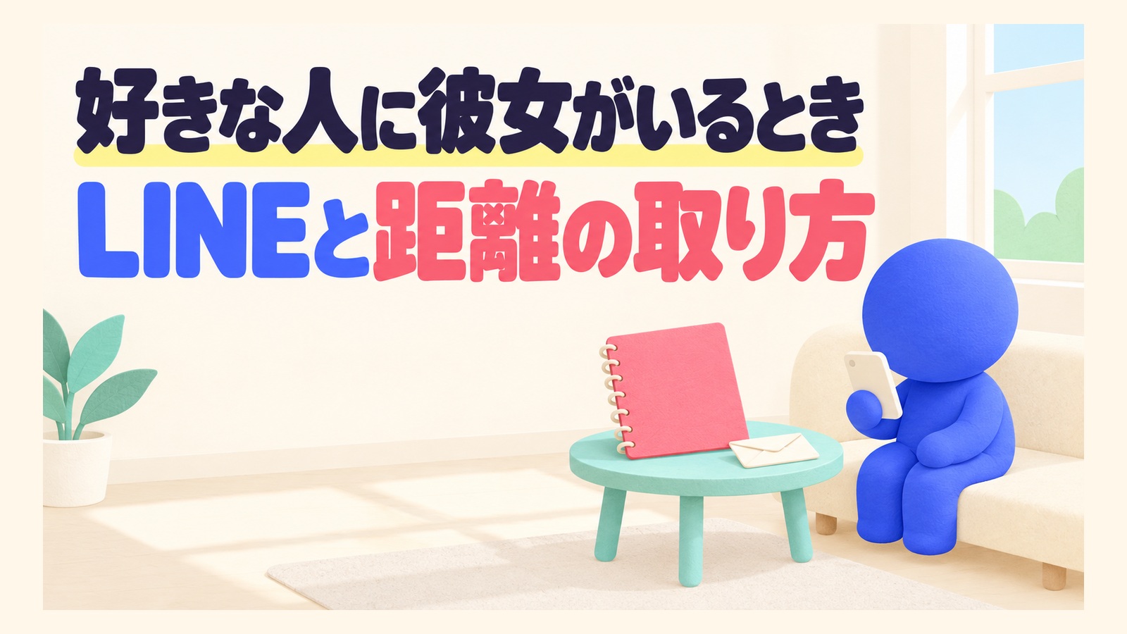 好きな人に彼女がいるときのLINEと距離の取り方を考える記事のアイキャッチ。