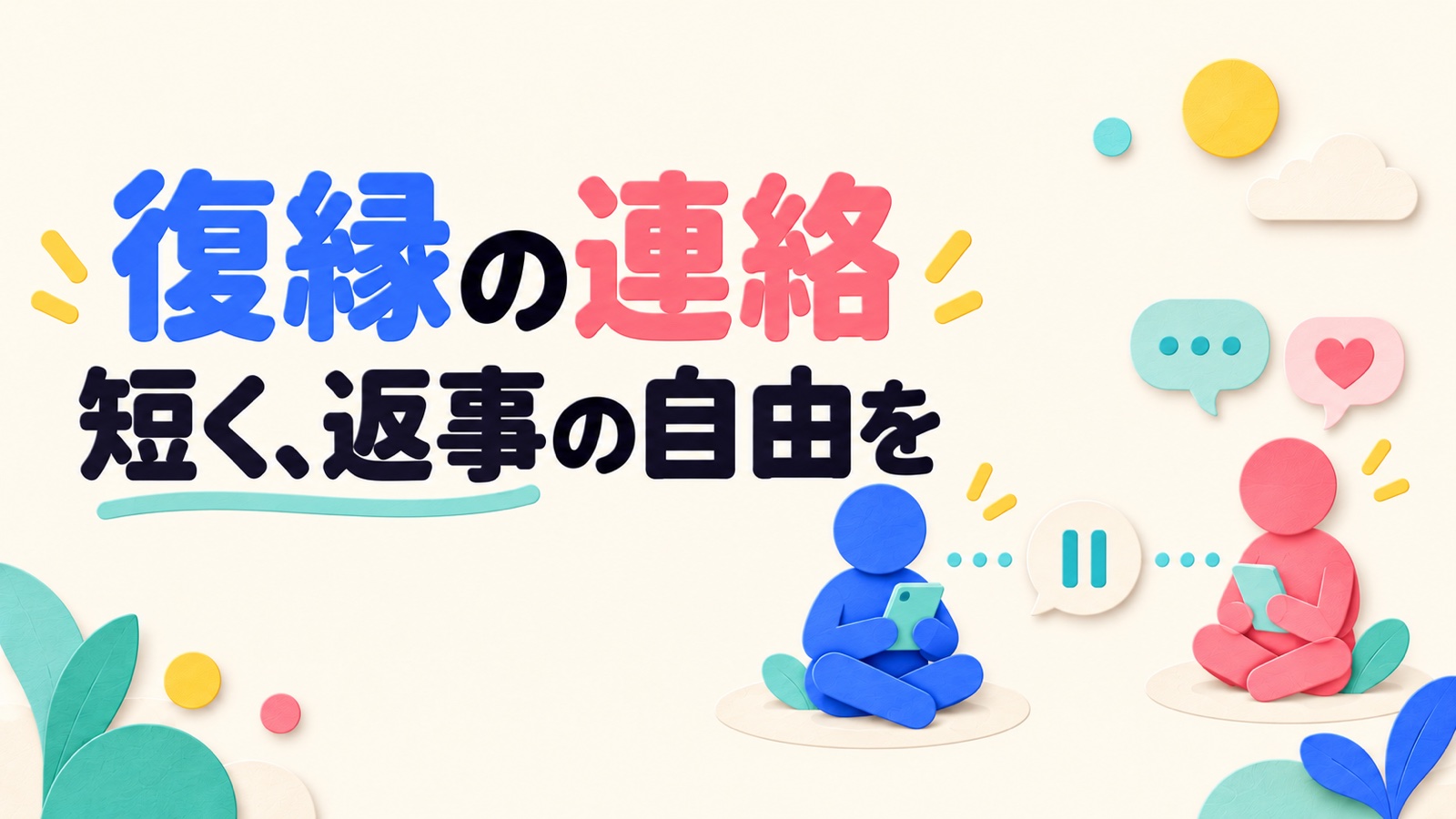 復縁の連絡を送る前の判断と返事を迫らない伝え方のイメージ