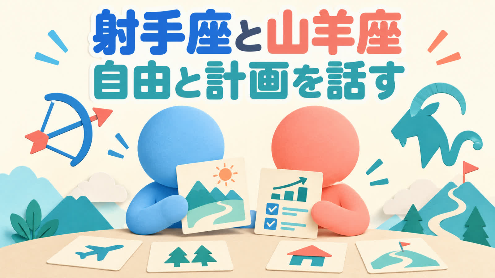 射手座と山羊座の相性を自由な行動と将来計画から考えるのイメージ