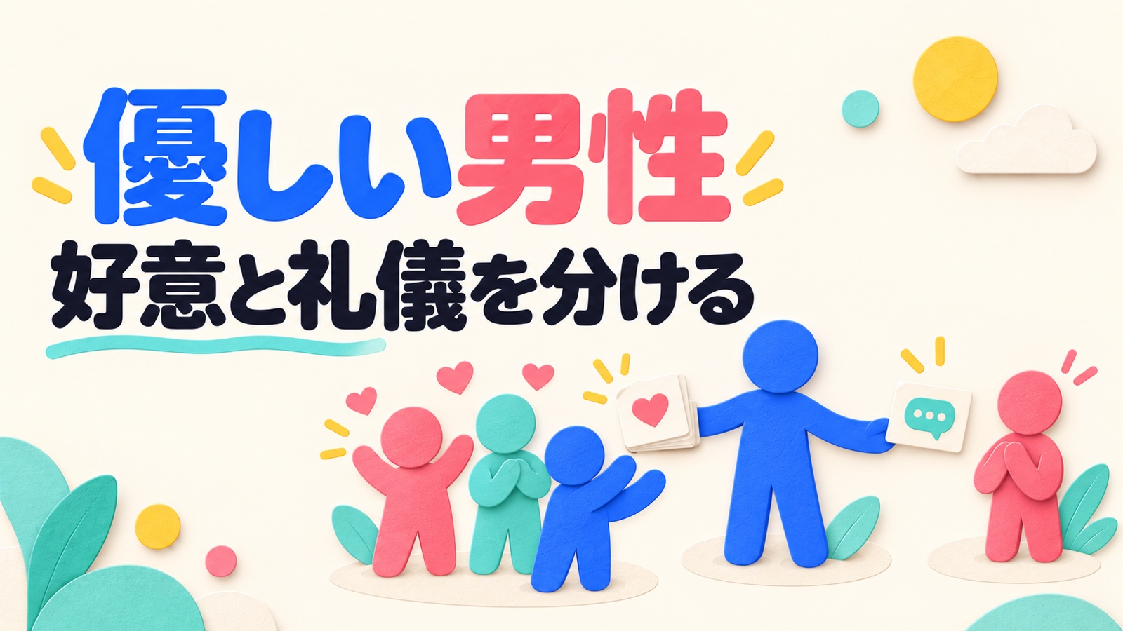 優しい男性の好意を親切だけで決めない見分け方のイメージ