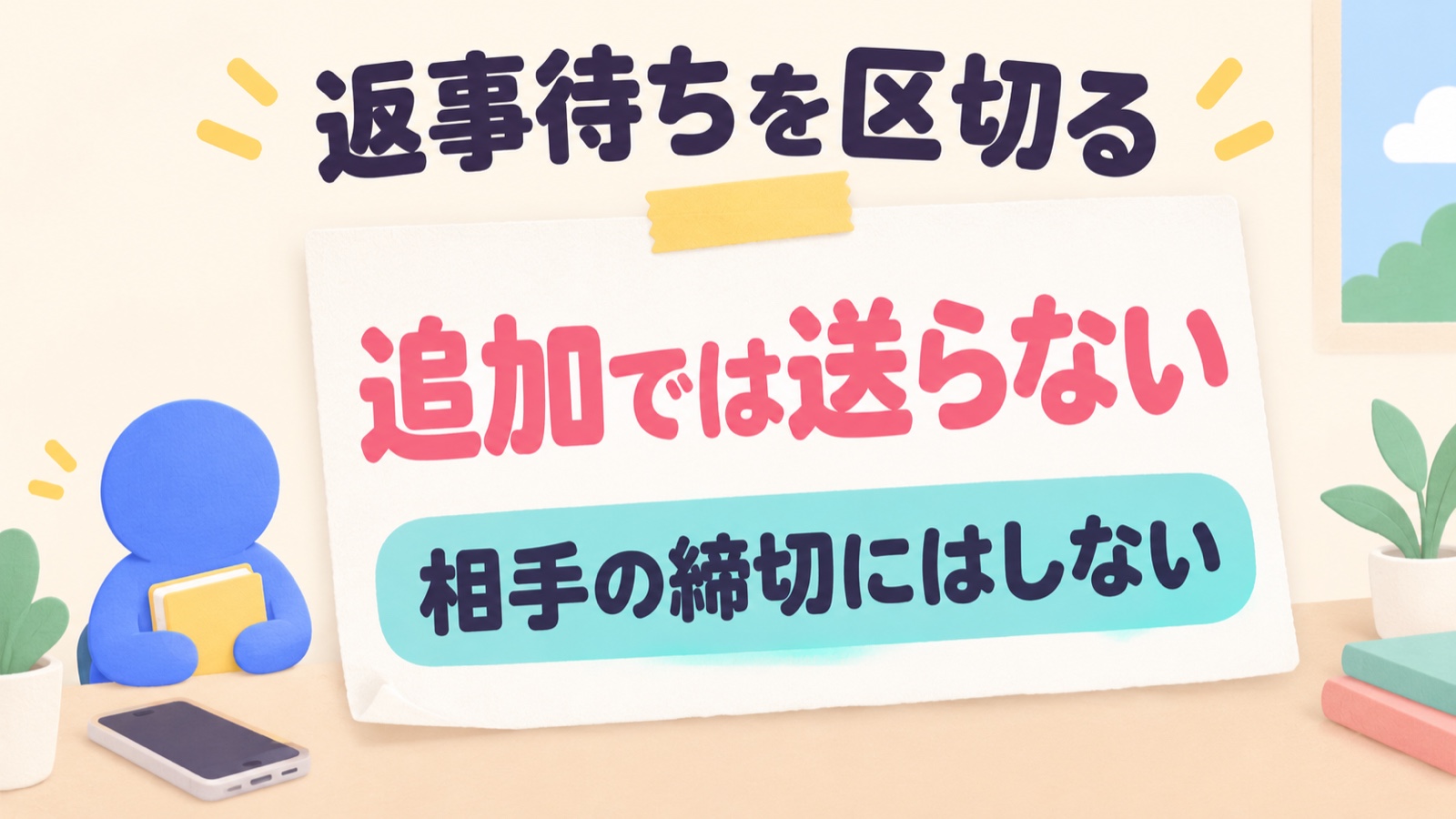 追加では送らず返事待ちを区切る自分の選択は、相手への回答期限ではないという整理メモ
