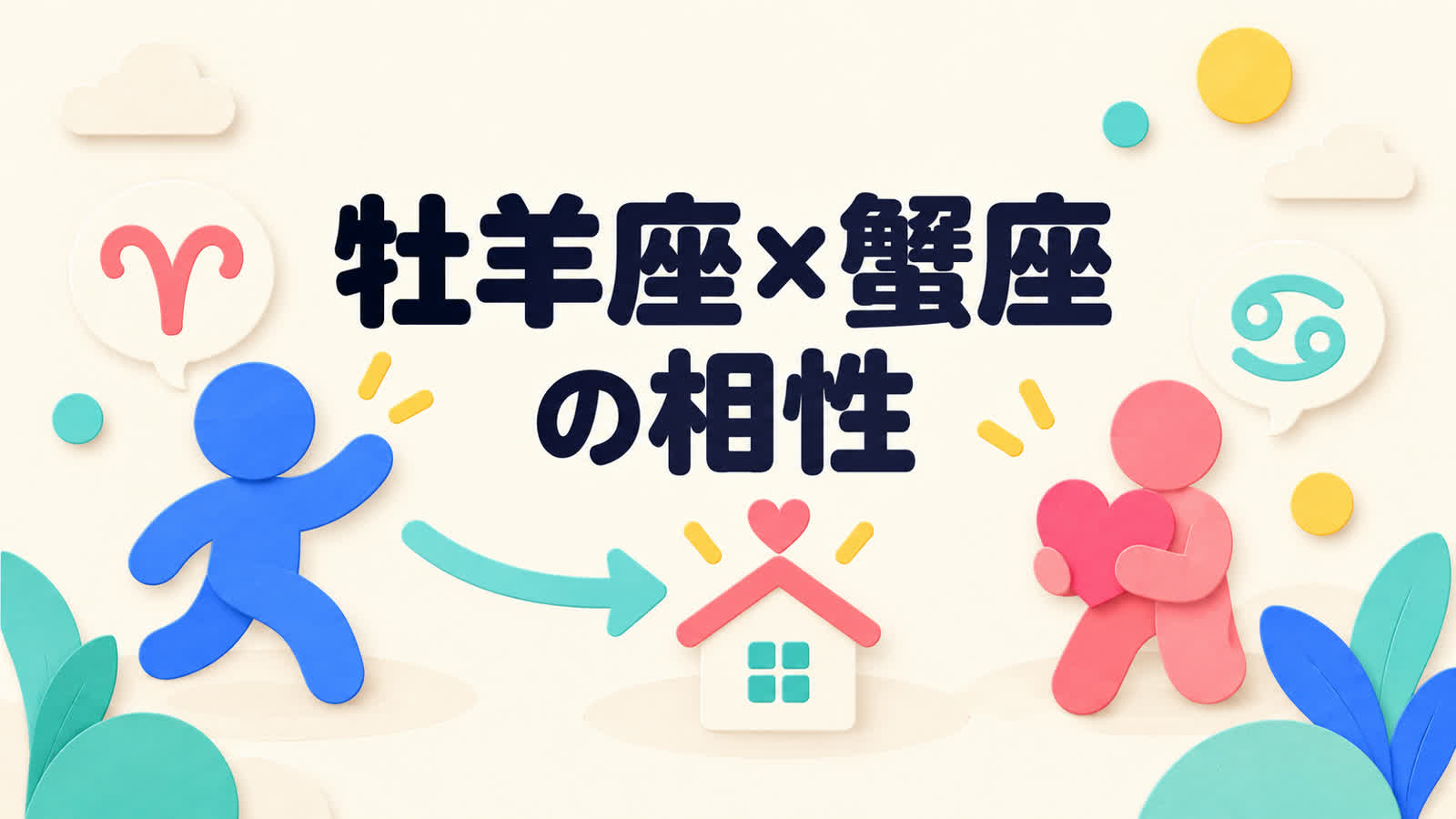 牡羊座と蟹座の相性を決断の速さと安心感から考えるのイメージ