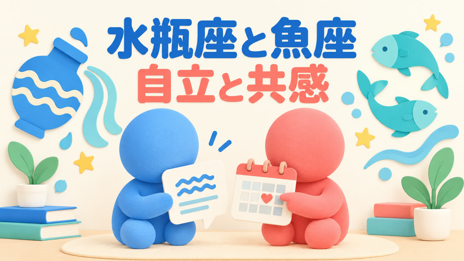 水瓶座と魚座の相性を自立と共感から考えるのイメージ
