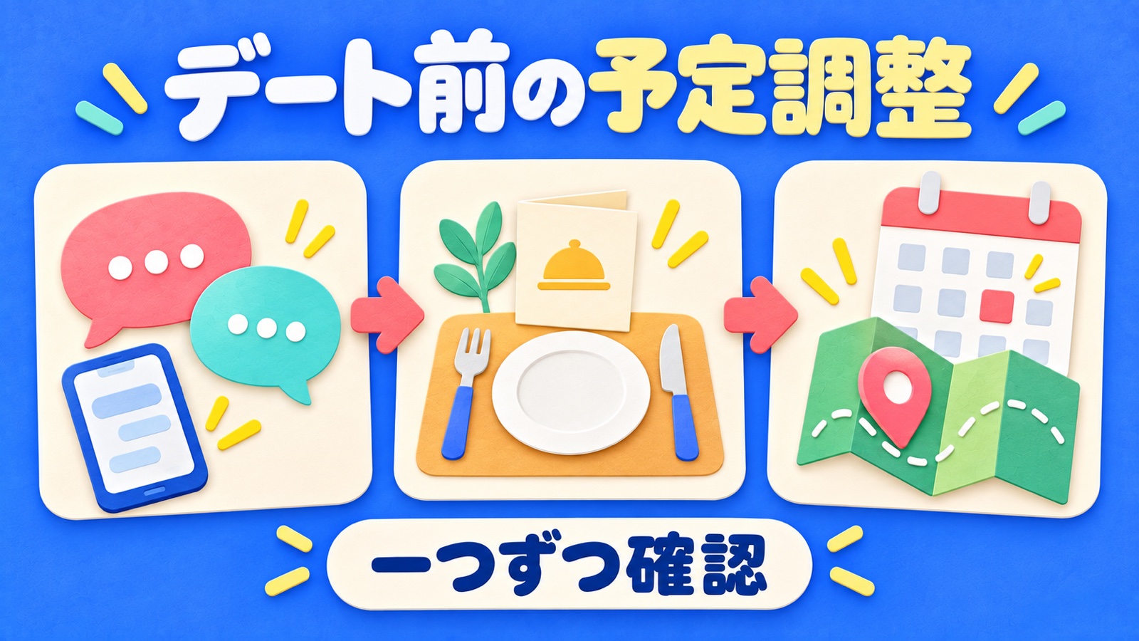 デート前の予定調整を整理する図